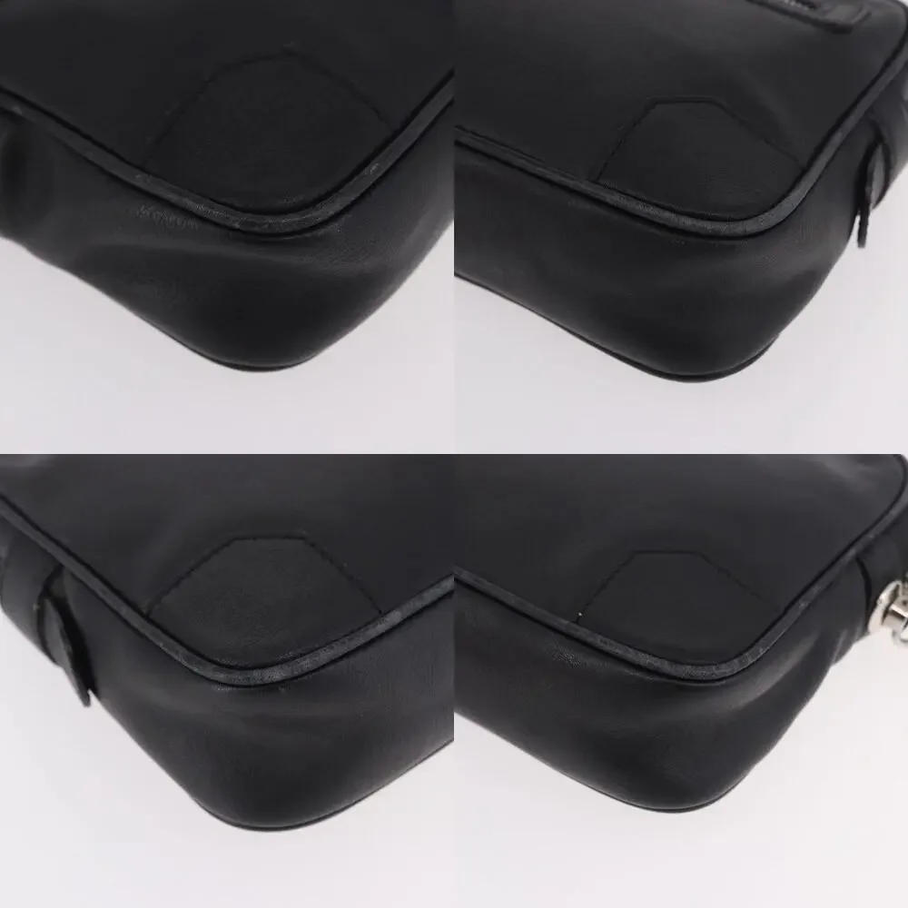 Celine Leather Classic Box Clutch Black